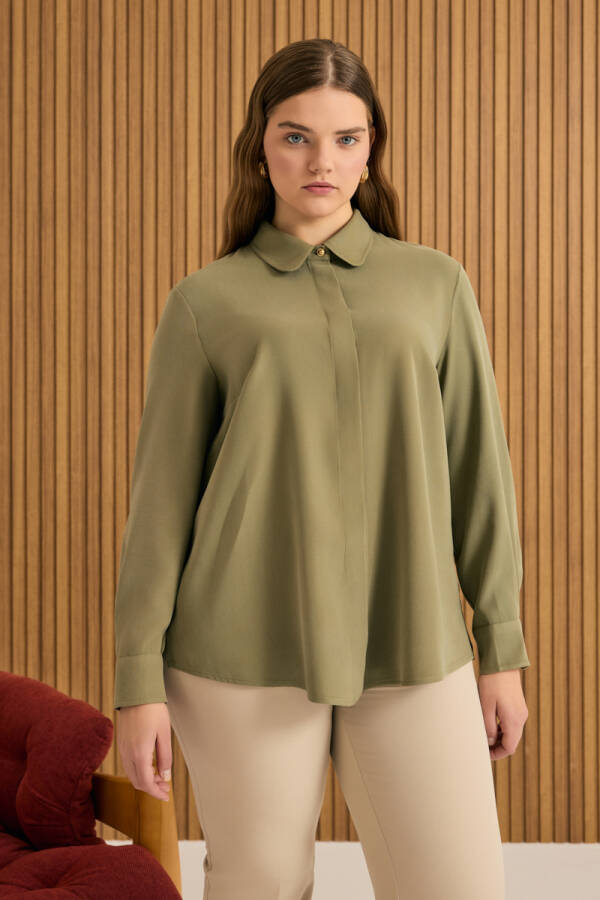 Haki Tencel Bluz - Aker (1)