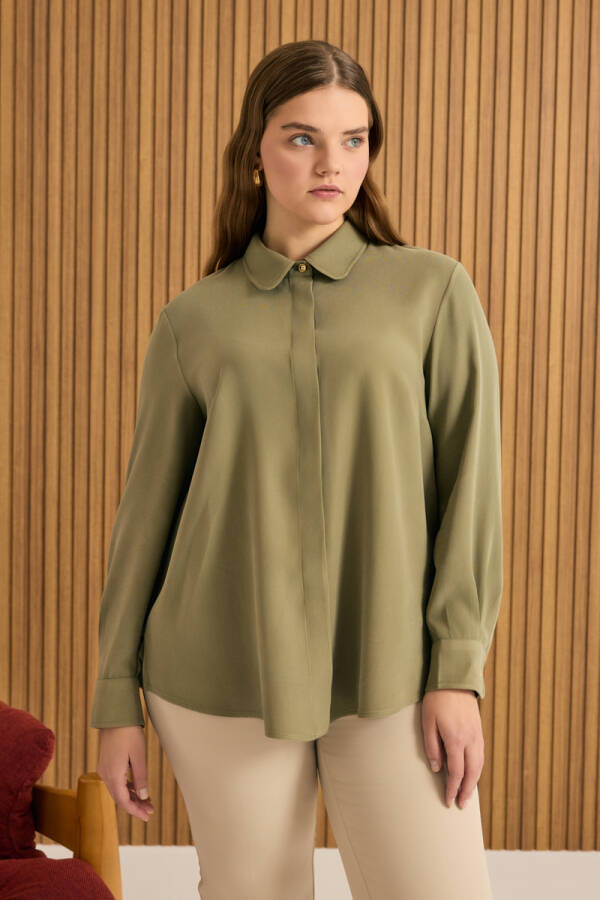 Haki Tencel Bluz - Aker