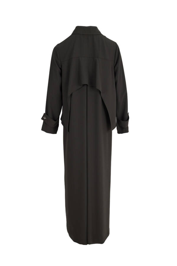 Haki Yakası İşlemeli Ferace - 3