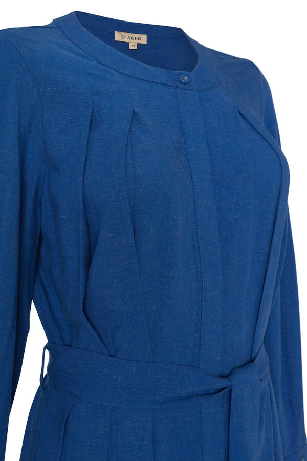 İndigo Belden Kuşaklı Elbise - Aker (1)