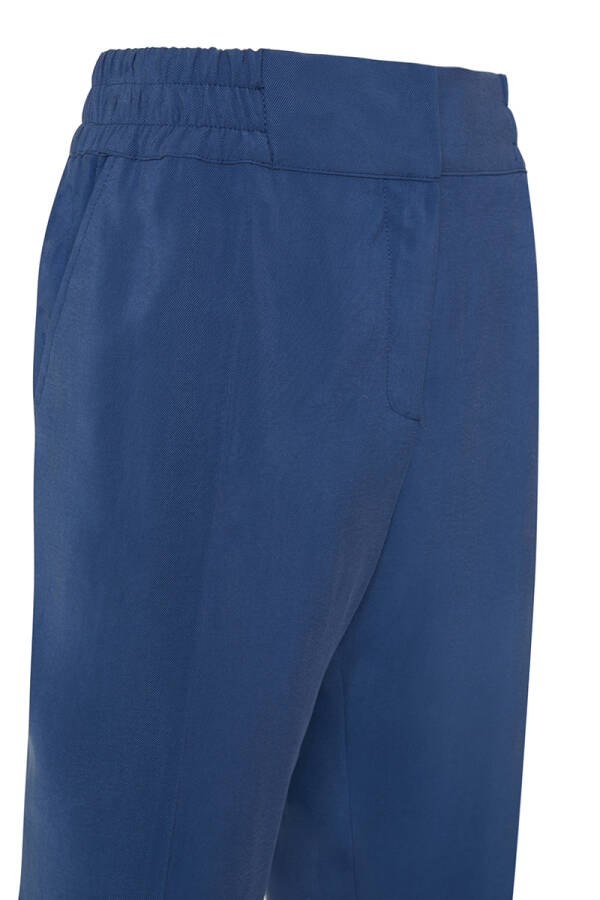 İndigo Beli Lastikli Rahat Kesim Pantolon - Aker