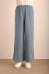 İndigo Beli Lastikli Tencel Cotton Pantolon - 2