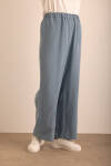 İndigo Beli Lastikli Tencel Cotton Pantolon - 3