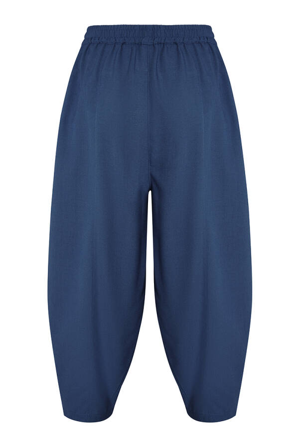 İndigo Bol Kesim Beli Lastikli Pantolon - 3