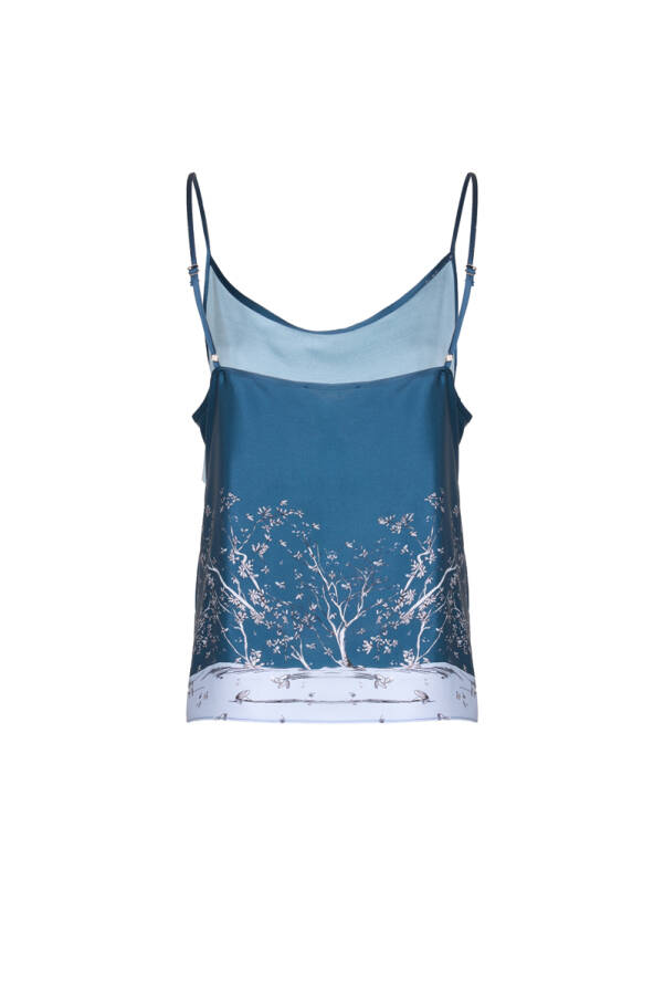 İndigo Desenli İpek , Askılı Atlet - 3