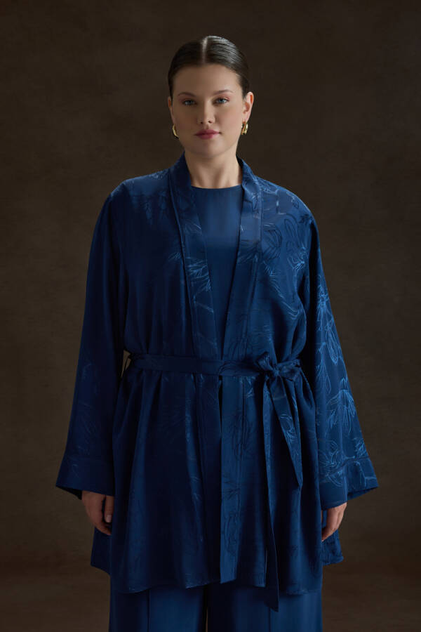 İndigo Rayon Viscon Kimono - Aker (1)