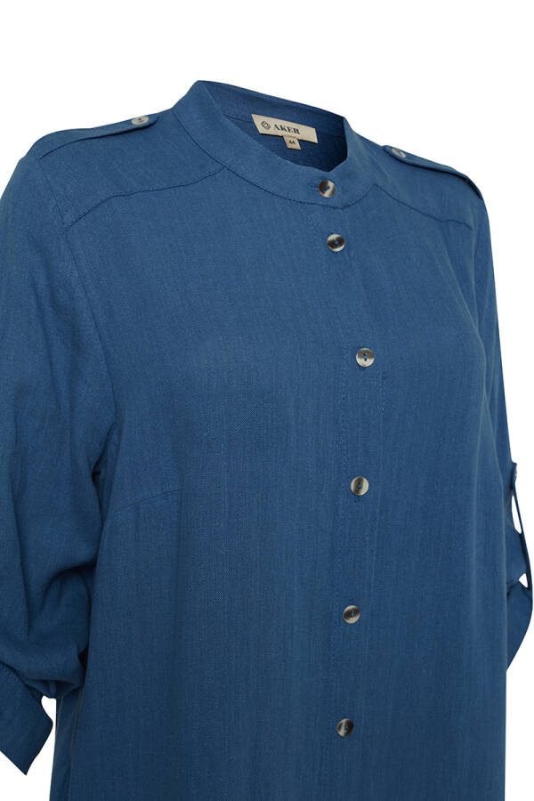 İndigo Spor Dikişli Keten Tunik - 2