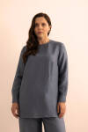 İndigo Tencel Keten Bluz - 4