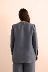 İndigo Tencel Keten Bluz - 7