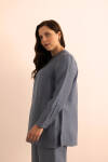 İndigo Tencel Keten Bluz - 5