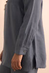 İndigo Tencel Keten Bluz - 6
