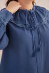 İndigo Yakası Dantelli Tunik - 7