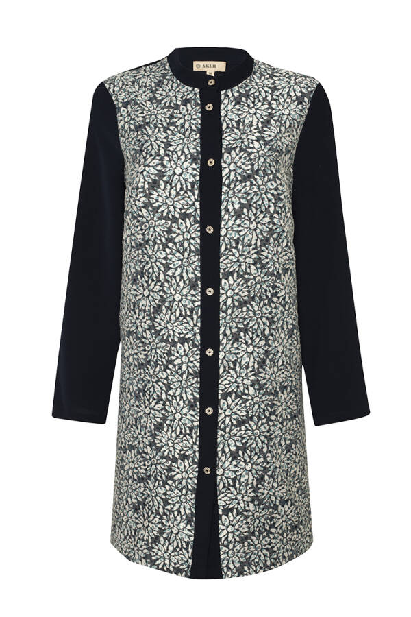 Lacivert Jakar Garnili Kap - 1