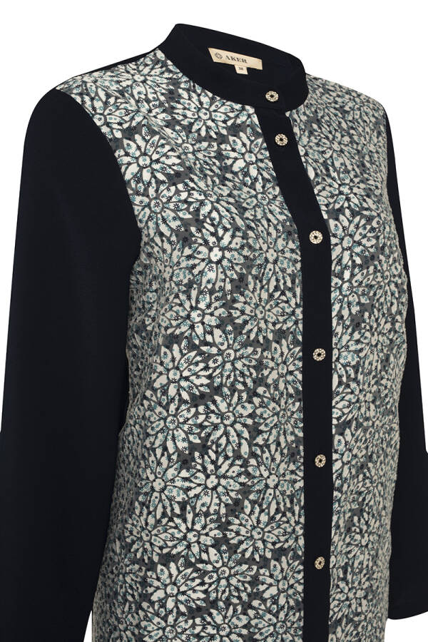 Lacivert Jakar Garnili Kap - 2