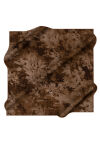 Kahverengi 100X100 İpek Krep Saten Eşarp 