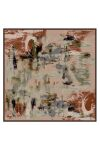 Kahverengi 110X110 İpek Krep Saten Eşarp 