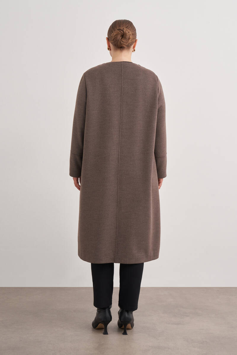 Kahverengi 18663112 Kaşmir Dokulu Kap - Aker