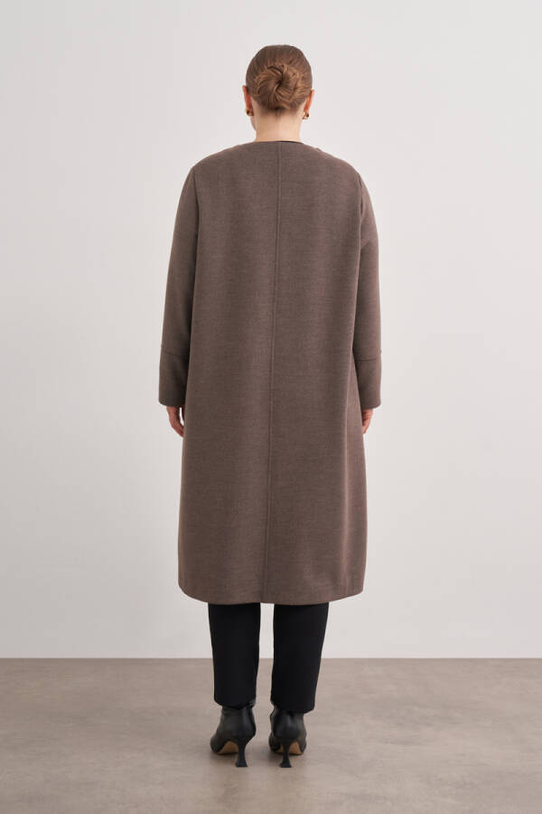 Kahverengi 18663112 Kaşmir Dokulu Kap - 5