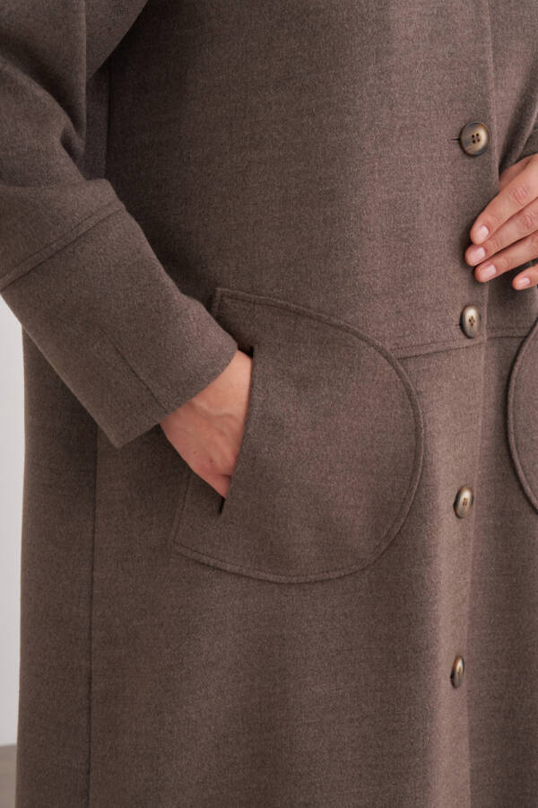 Kahverengi 18663112 Kaşmir Dokulu Kap - 4