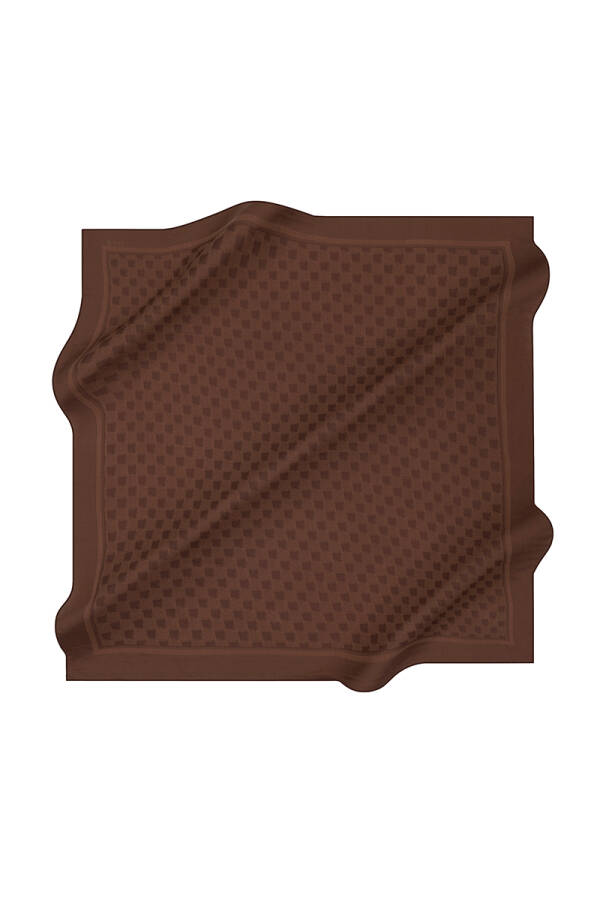 Kahverengi Kare Jakar Eşarp - Aker