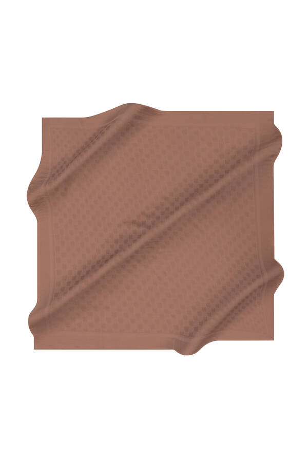 Kahverengi Kare Jakar Eşarp - 1