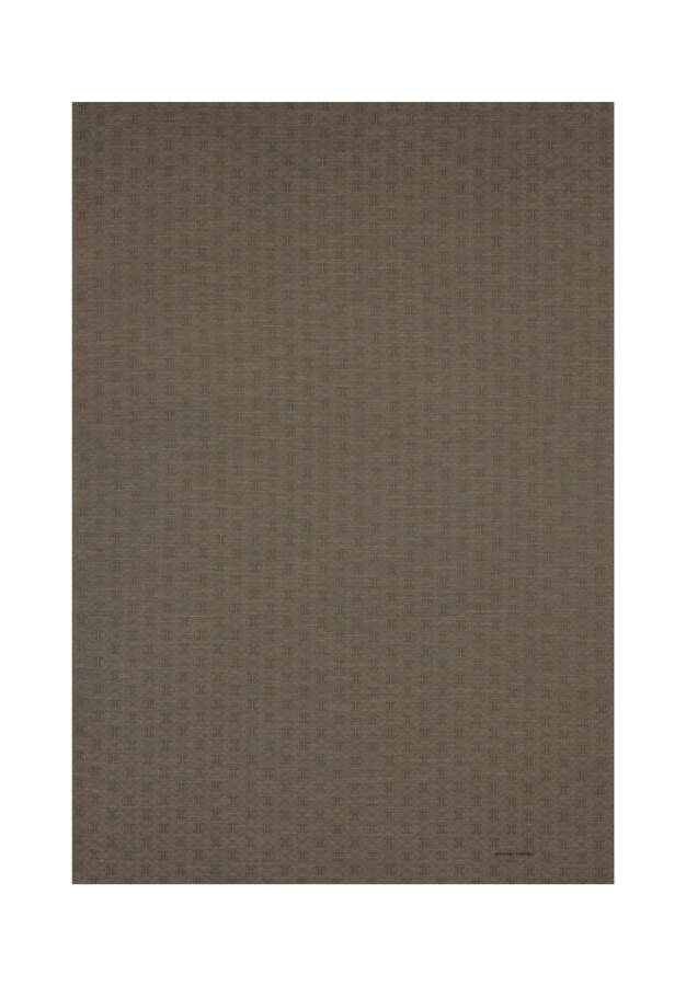 Kahverengi 75X190 CM K.Pierre Cardin Logolu İpek Koton Jakar Etol - 1
