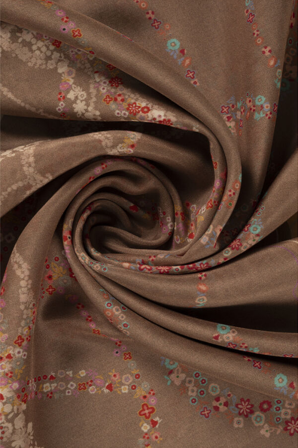 Kahverengi 75X200 İpek Koton Şal - 2