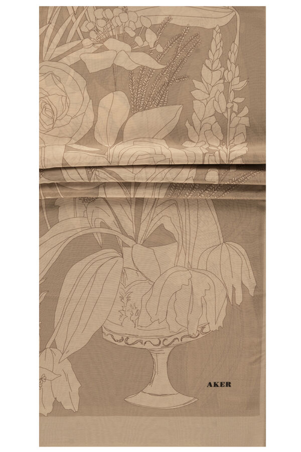 Kahverengi 75X200 İpek Koton Şal - 1