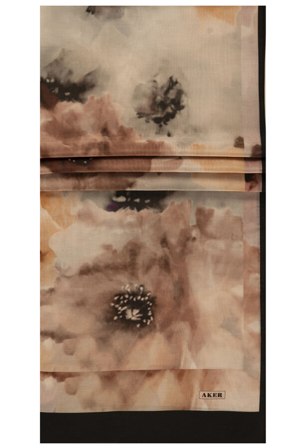 Kahverengi 75X200 İpek Koton Şal - 1