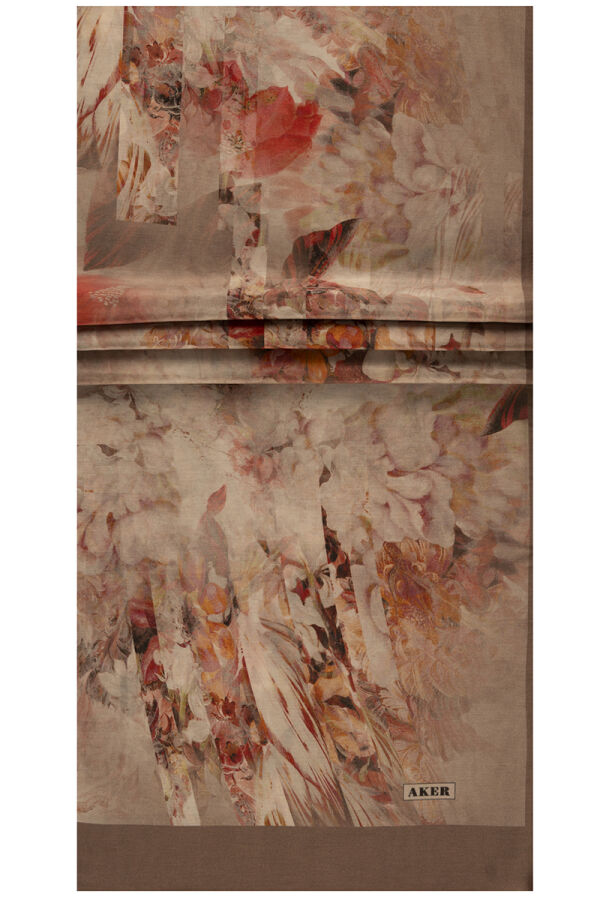 Kahverengi 75X200 İpek Koton Şal - 1