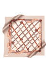Kahverengi 90X90 İpek Krep Saten Eşarp 
