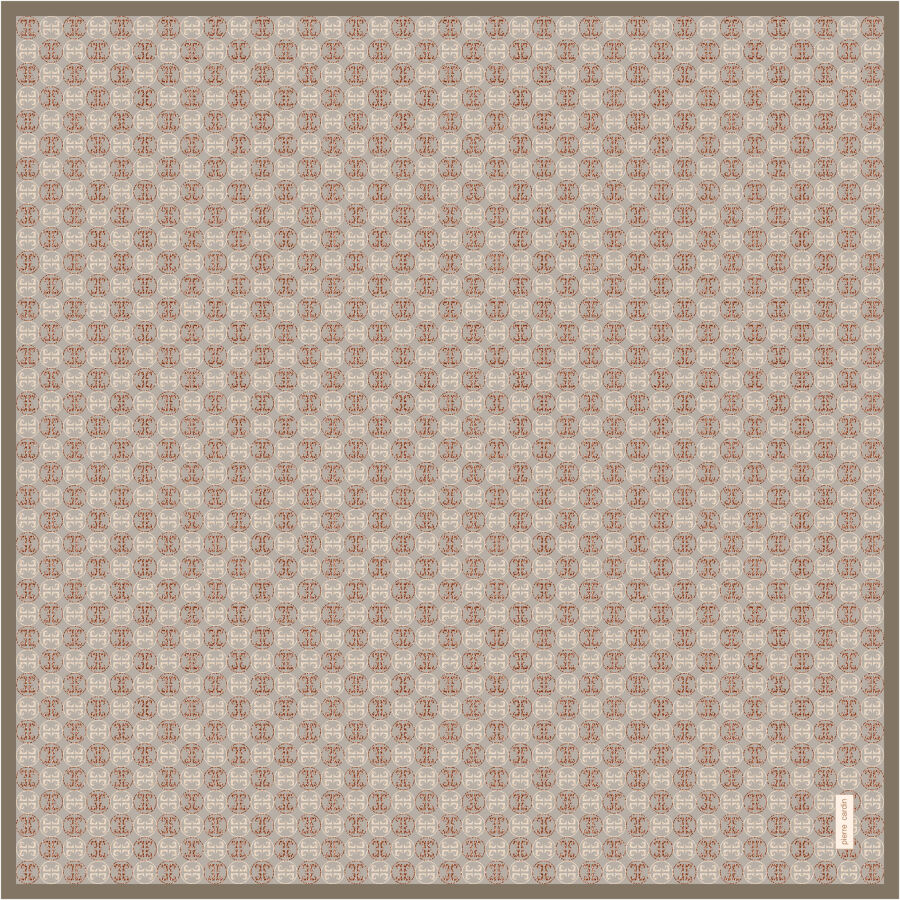 Kahverengi 90X90 İpek Krep Saten Eşarp - 1