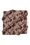 Kahverengi 90X90 İpek Krep Saten Eşarp 