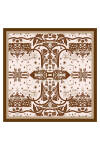 Kahverengi 90X90 İpek Twill Eşarp - 1