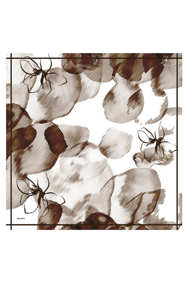 Kahverengi 90X90 İpek Twill Eşarp - ARANCIA