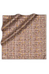 Kahverengi 90X90 İpek Twill Eşarp 
