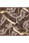 Kahverengi 90X90 İpek Twill Eşarp 