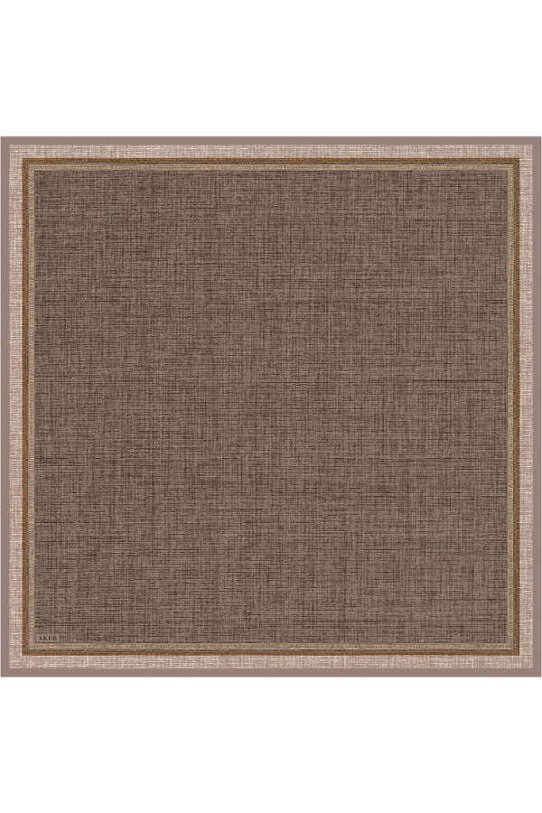 Kahverengi 90X90 İpek Twill Eşarp - Aker