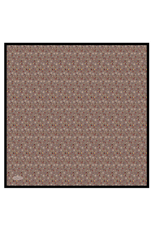 Kahverengi 90X90 İpek Twill Eşarp - 1