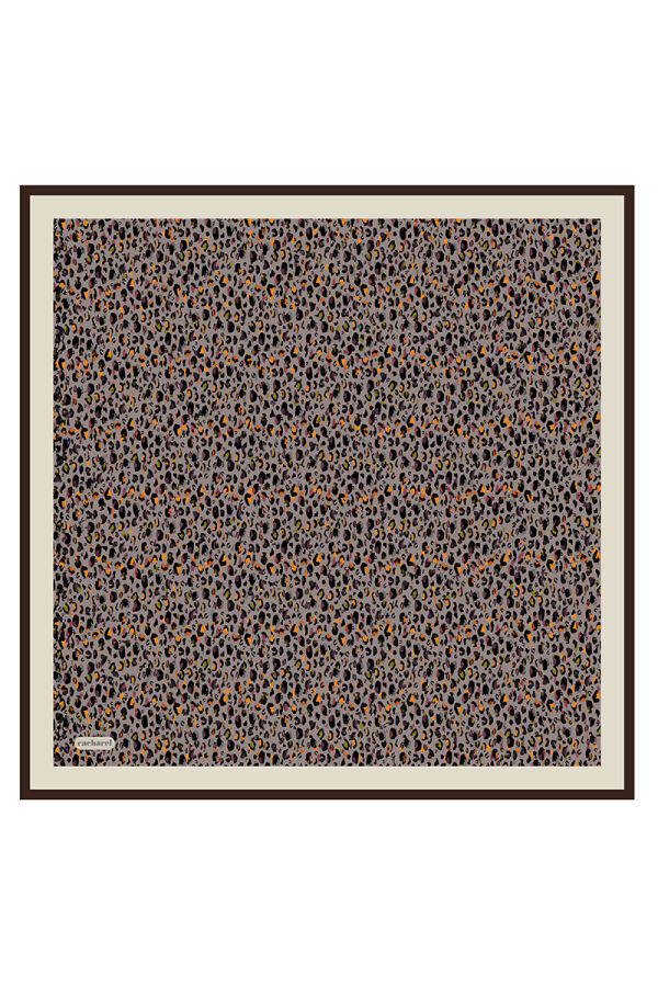 Kahverengi 90X90 İpek Twill Eşarp - 1