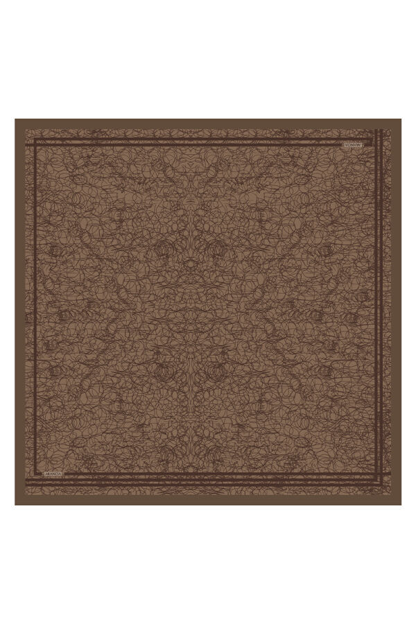 Kahverengi 90X90 İpek Twill Eşarp - ARANCIA