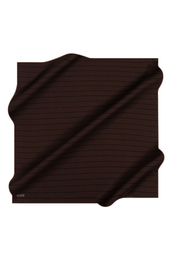 Kahverengi 90X90 İpek Twill Eşarp - Aker