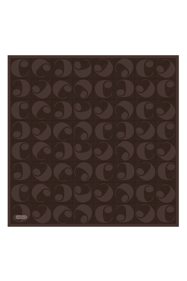 Kahverengi 90X90 İpek Twill Eşarp - Cacharel