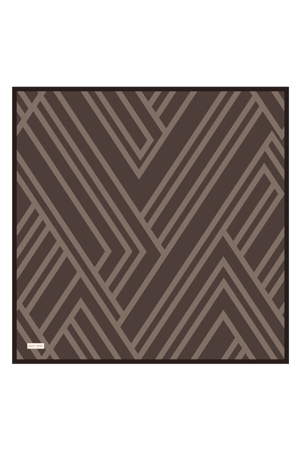 Kahverengi 90X90 İpek Twill Eşarp - 1