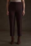 Kahverengi Arka Beli Lastik Detaylı Dokuma Pantolon - 3