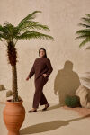 Kahverengi Arkası Lastikli Pantolon - 1