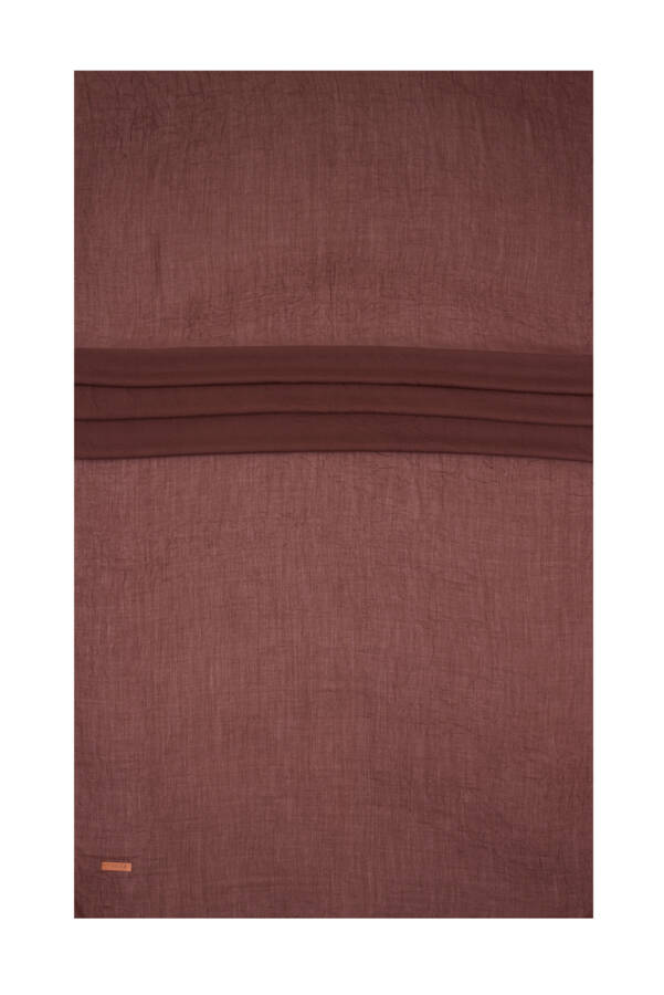 Kahverengi Polyester Dikdörtgen Düz Şal - 3