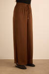 Kahverengi Beli Lastikli Bol Pantolon - 4