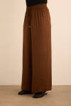 Kahverengi Beli Lastikli Bol Pantolon - 5