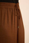 Kahverengi Beli Lastikli Bol Pantolon - 6